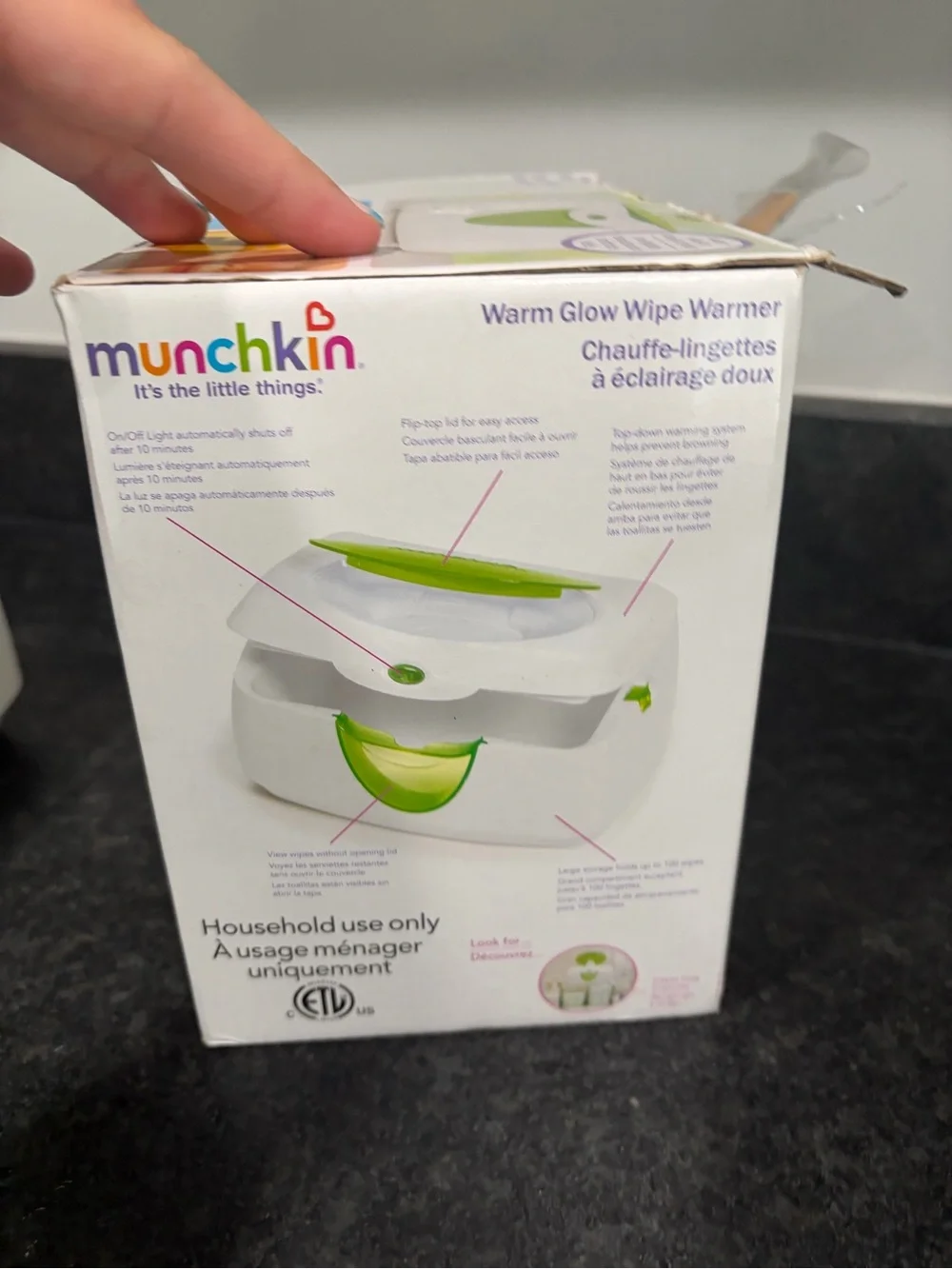 Munchkin Warm Glow Wipe Warmer - White with Green